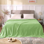 BEDELITE Fleece Blanket Soft Plush Queen Bed Blanket Grass Green 90"x90" | - Image 3