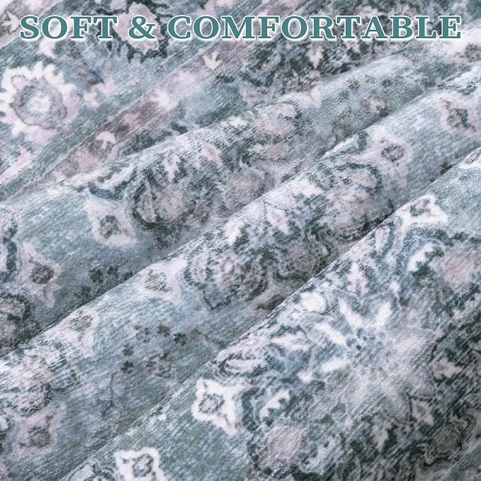 SERISSA 3x5 Washable Non Slip Floral Boho Area Rug - Image 4