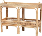Bali & pari Lombok Modern Bohemian Natural Rattan 2-Tier Console Table by balipari