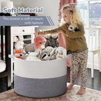 INDRESSME 115L Extra Large Cotton Rope Basket, Blanket Basket - Image 6