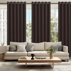 Grommet Blackout Curtains for Bedroom 70 x 84 Inches Brown 2 Panels | Thermal - Image 6