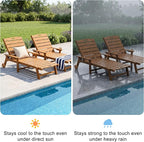 Outdoor Lounge Chair with 5-Position Adjustable, Outside Lounge Chair with Cup - Image 7