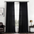 Pinch Pleated Black Sheer 96 Inch Curtains by PleatedDrapes