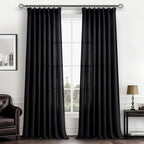 Pinch Pleated Black Sheer 96 Inch Curtains by PleatedDrapes