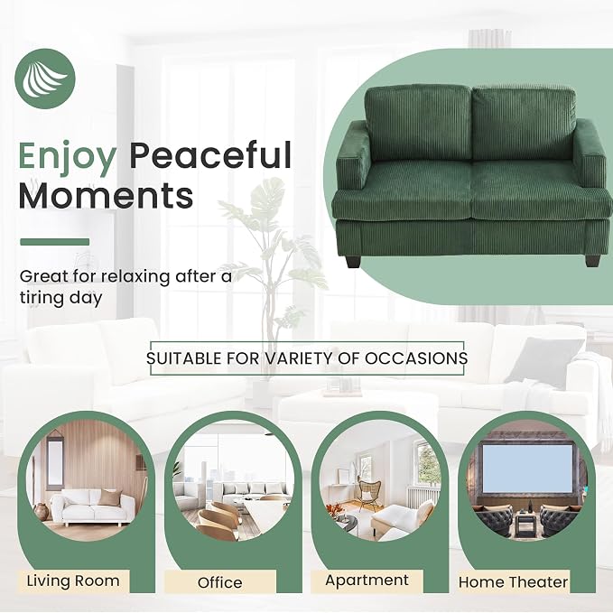 YOUDENOVA Sofa, 63” Comfy Loveseat Sofa - Image 5