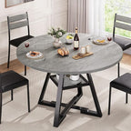 Jocoevol Round Dining Table for 4, Kitchen Dining Room Circle Dinner Pedestal - Image 3