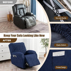 Gennia Recliner Chair Covers 3 Pieces, Waterproof Jacquard Reclining Chair Cover - Image 5