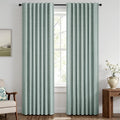 MIULEE 100% Blackout Linen Curtains 42 x 90 Inch Seafoam Green 2 Panels | by MIULEE