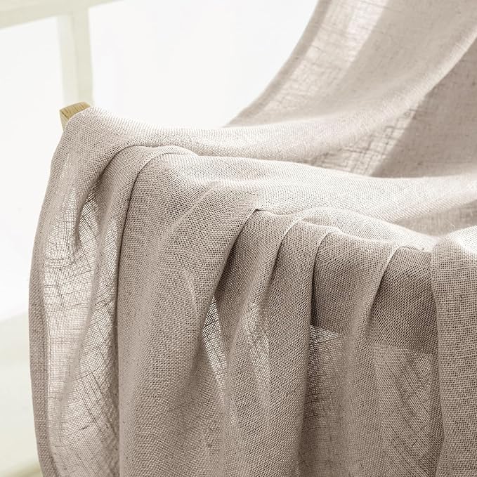MIULEE Natural Linen Curtains 52x96 Inch Long 2 Panels - Image 6
