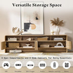 AMERLIFE Modern TV Stand for TVs up to 80", 70 inch Fluted TV Console - Image 4