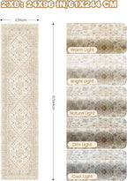 Runner Rug 2x8 Runners for Hallways Washable Rugs, Cream/Beige | Vintage - Image 2