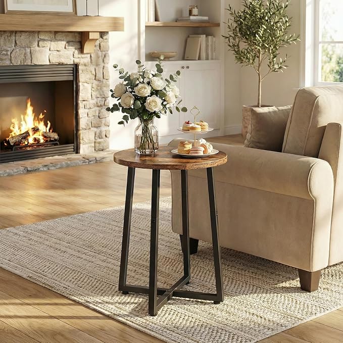 HOOBRO Side Table, Round End Accent Table - Image 4