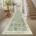 Yamaziot 3x14 Washable Hallway Runner Rug Non Slip Floral Carpet, Sage Green | by Yamaziot
