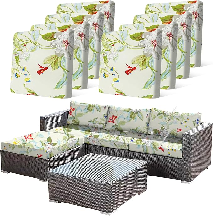 CALBODE 8 Pcs Stretch Sofa Cushion Cover by CALBODE