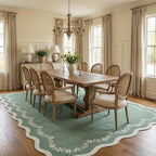 GarveeHome 5x7 Scalloped Area Rug Sage Green Washable Living Room Rug | Soft - Image 4