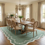GarveeHome Scalloped Area Rugs 8x10 Large Sage Green Washable Living Room | - Image 4