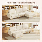 Vesgantti 97" Modular Sectional Sofa Beige, L-Shaped Couch - Image 3