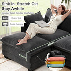 146" Cloud Couch Sectional, U Shaped Modular Sectional Sofa, 4-Seat Deep Seat - Image 4
