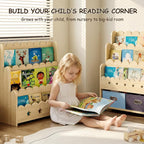 EXPERLAM Scalloped Kids Bookshelf, 3-Tier Front Facing Toddler Bookshelf - Image 8