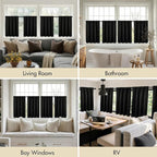 MIULEE 4-Panel 36 Inch Blackout Kitchen Tier Curtains Over Sink Black | Privacy - Image 6