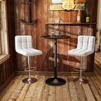 Homall Bar Stools Modern PU Leather Adjustable Swivel Barstools, Armless - Image 8