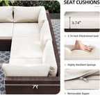UPHA 5 Pieces Patio Furniture Sets, Wicker Outdoor Sectional Sofa Couch - Image 5