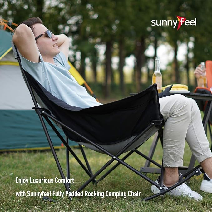 SUNNYFEEL Oversized Rocking Camping Chair, Fully Padded Patio Chair - Image 5