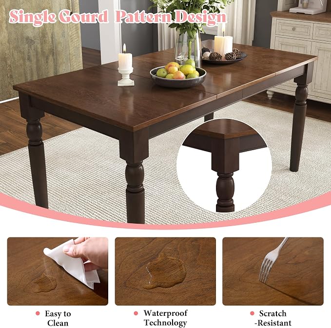 AMERLIFE 6-Piece Farmhouse Dining Table Set - Image 4