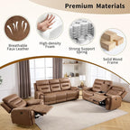 ANJ 2-Piece PU Leather Recliner Sofa Set - Image 7