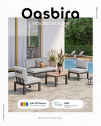 Aluminum Outdoor Patio Sofa Set, 2 Seats Modular Sectional Reclining Loveseat - Image 7