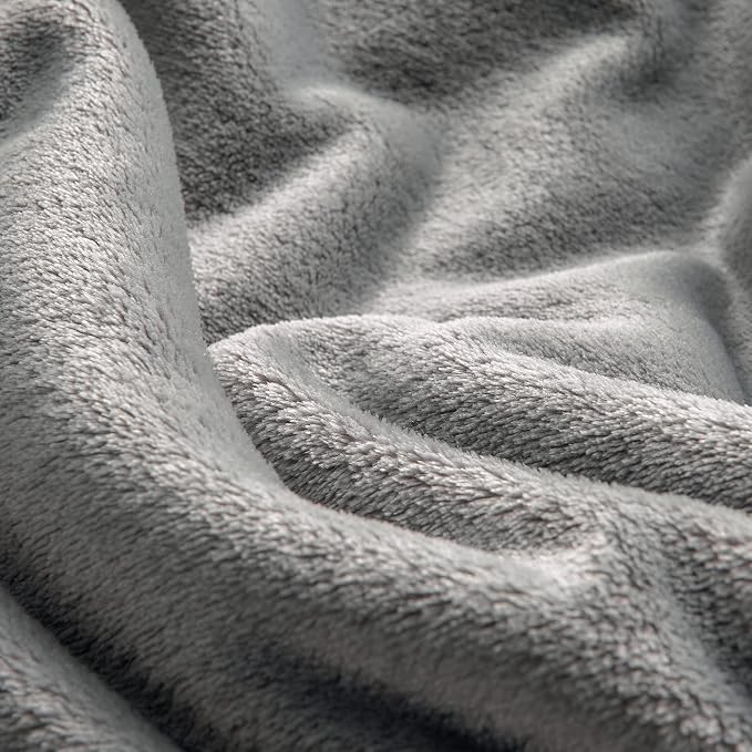 BEDELITE Fleece Blanket Soft Plush Oversized Bed Blanket Grey 120"x120" | Ultra - Image 6