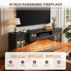 MXV 70" Fireplace TV Stand, 3-Sided Glass Fireplace and Modern Entertainment - Image 5