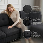 97.5" L Shaped Couch Set, Modular Sectional Couches - Image 5