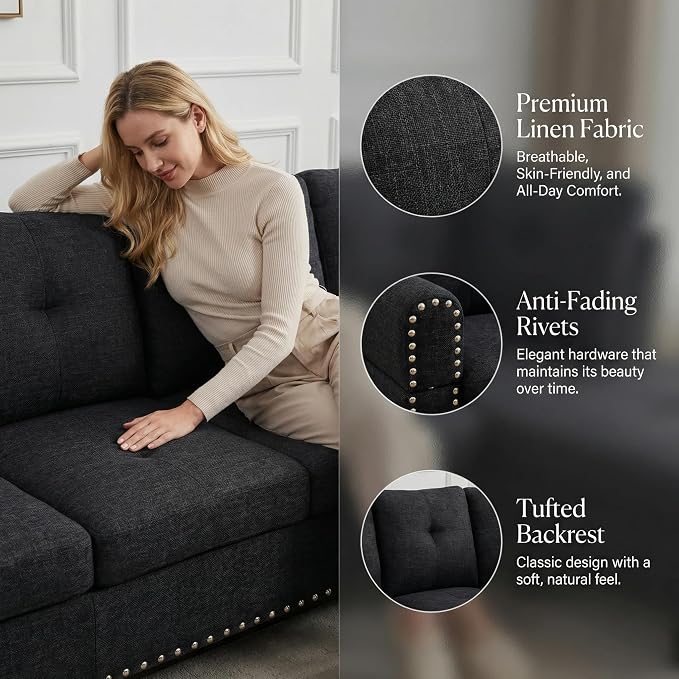 97.5" L Shaped Couch Set, Modular Sectional Couches - Image 5