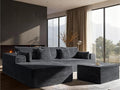 108" Oversized Cloud Sectional Couch, Comfort U Shaped Boneless Couch by VYUXWO