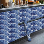 HOMETITUTE Blue Marble Wallpaper Peel and Stick Ocean Wave Pattern 118.1x17.7 - Image 7