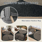 Lahome Modern Rainbow Easy Jute 4x6 Rug, Outdoor Patio Rug - Image 3