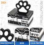Pinkunn 4 Pcs Dog Paw Tiered Tray Decor Paw Wooden Book Block - Image 4