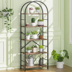 Shintenchi Bookshelf, Arched Bookshelf 5 Tier Bookcase, Tall Shelf - Image 9