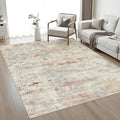 Area Rug Living Room: 4x6 Modern Washable Indoor Soft Carpet Taupe | by FXRHLP