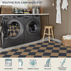 Lahome Checkered Easy Jute 3x5 Outdoor Rug, Washable Rugs - Image 4