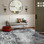 6x9 Area Rugs for Living Room Bedroom Dining Room Washable Black Grey | Soft - Image 3