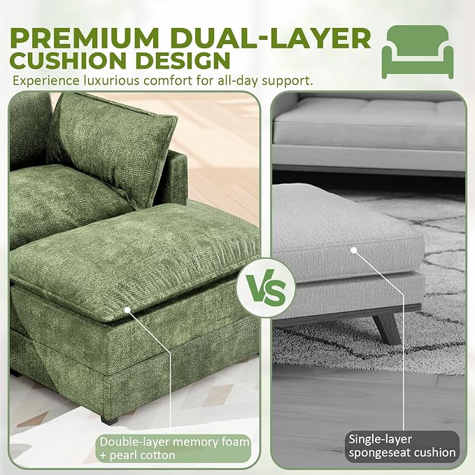 LEVELEVE 147" U-Shape Modular Sofa - Image 5
