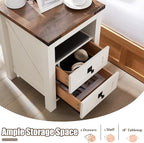 T4TREAM Farmhouse Nightstand Set of 2, Rustic End Table - Image 4