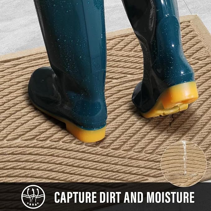 Sturdy Front Door Mat, Absorbent Muddy Dirt Resist Welcome Door Mats Outdoor - Image 2