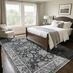 Area Rugs for Living Room, Washable 5x8 Area Rug for Bedroom, Retro Floral - Image 5