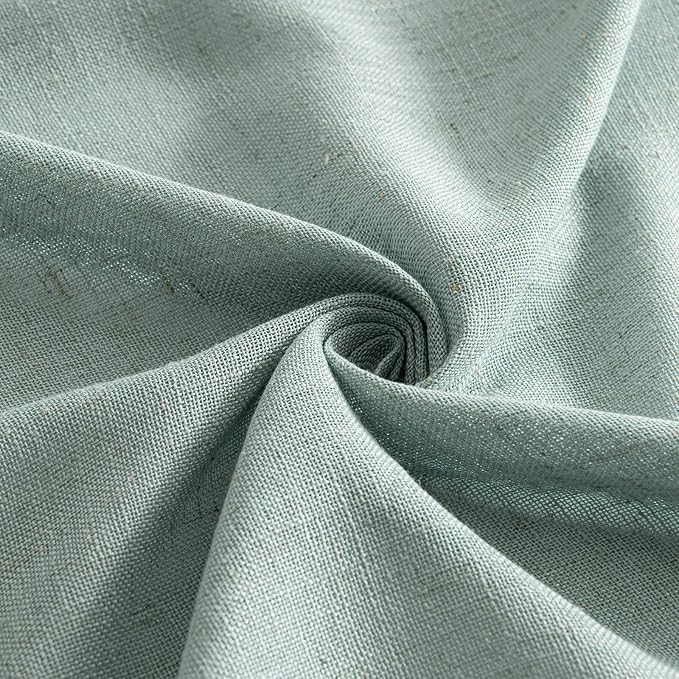 MIULEE Sea Green Linen Curtains 52x90 Inch Long - Image 8