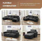 110.6" L Shaped Sectional Sofa, Modular Cloud Deep Seat Couch - Image 6
