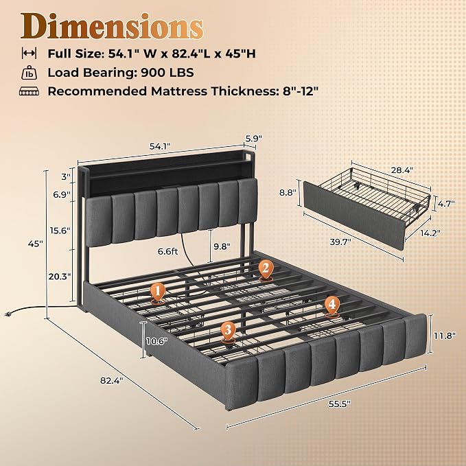 PRAISUN Bed Frame Full Size - Image 2