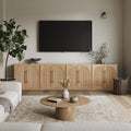 BELLEZE 4-Piece Modular TV Stand Set -Fluted Entertainment Center by BELLEZE